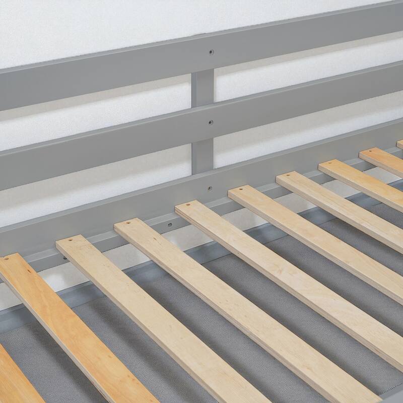 Twin over Twin or Full over Full Bunk Bed with Storage Drawers, Shelves, and Reversible Ladder