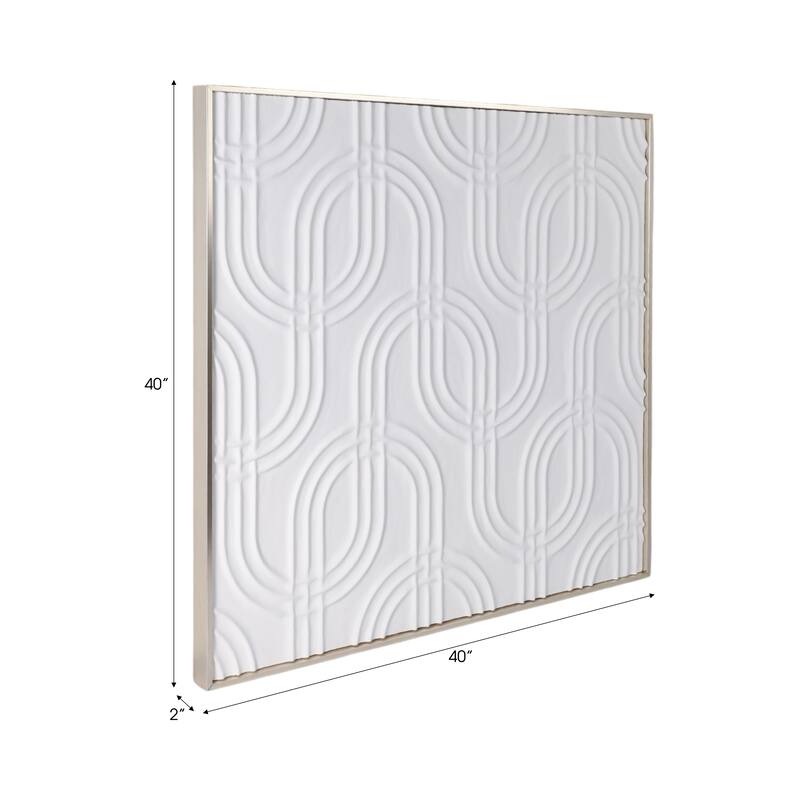 Decorative Geometric Canvas Wall Decor - 40", Black & Cream