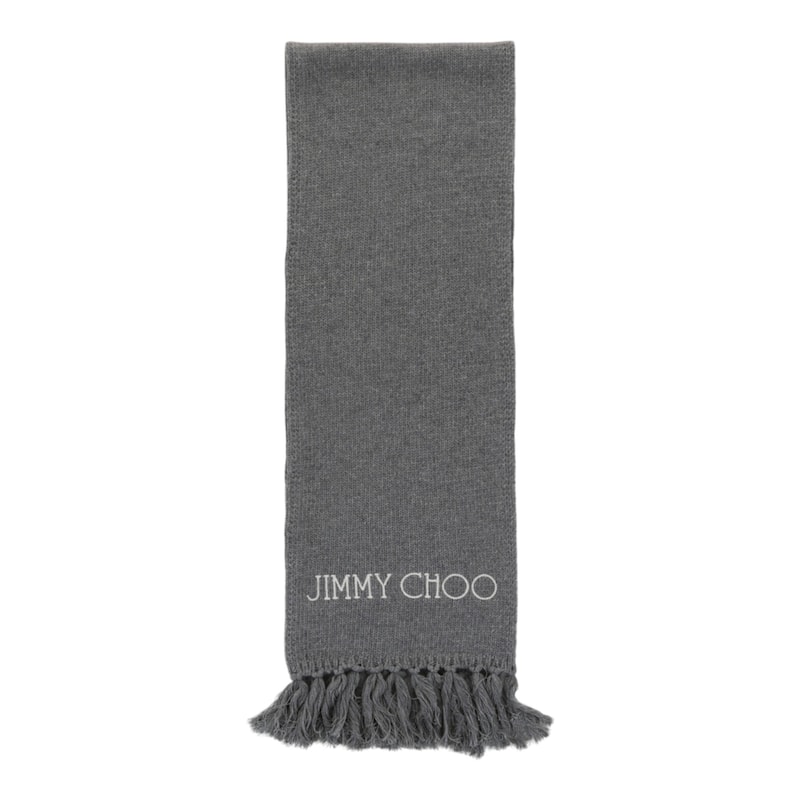 Jimmy Choo Wool Logo Scarf - Grey