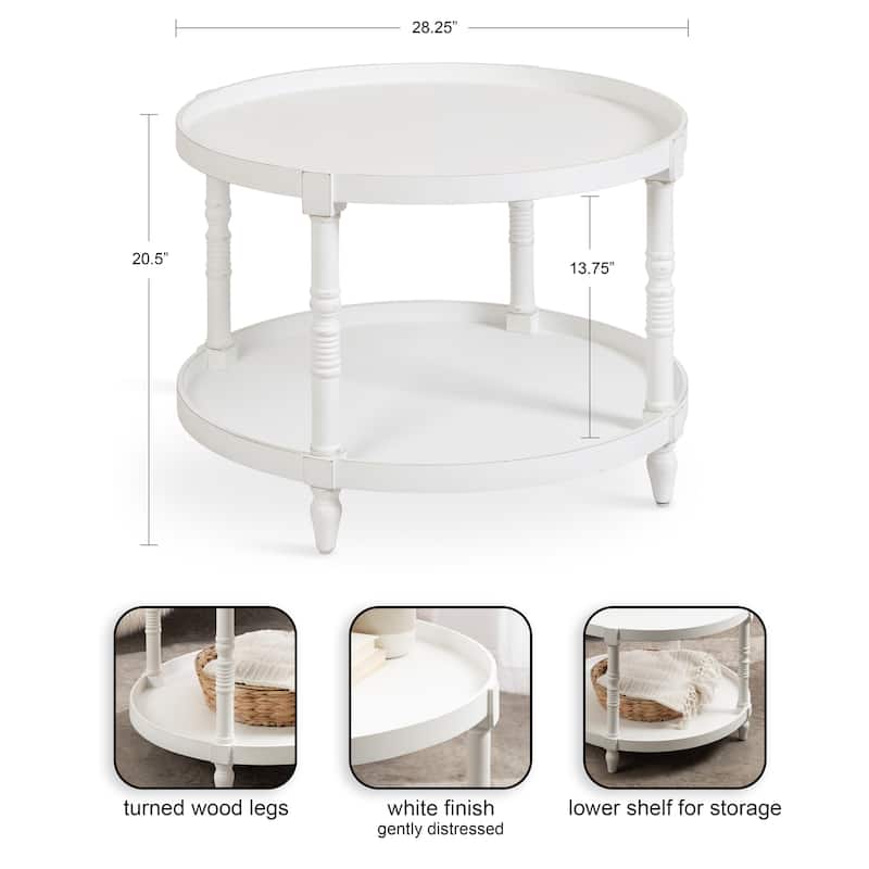 Kate and Laurel Bellport Round Wood Coffee Table