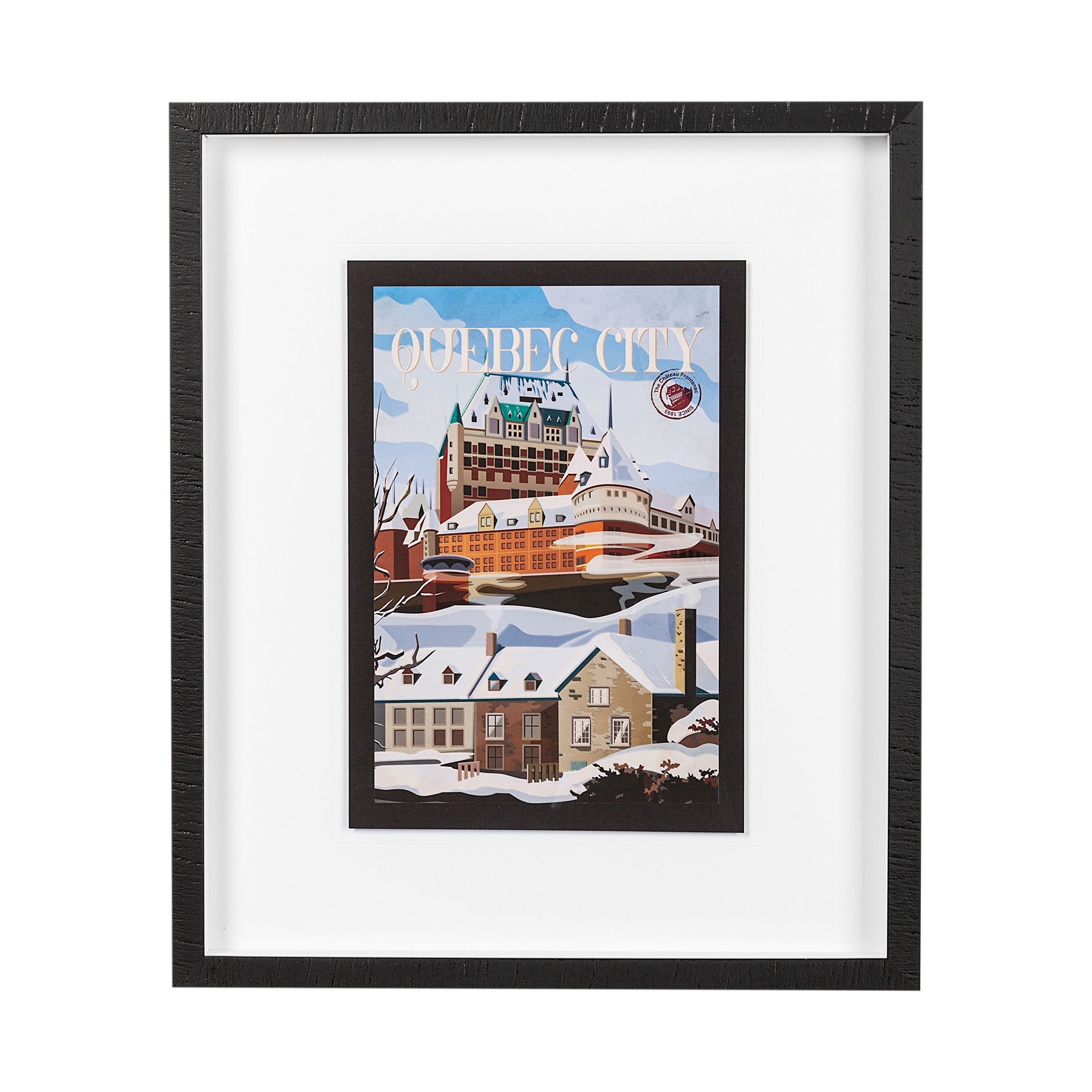 Mercana Quebec City Go Canada (M) by Mercana Studio a Framed Art Print Matted under Glass