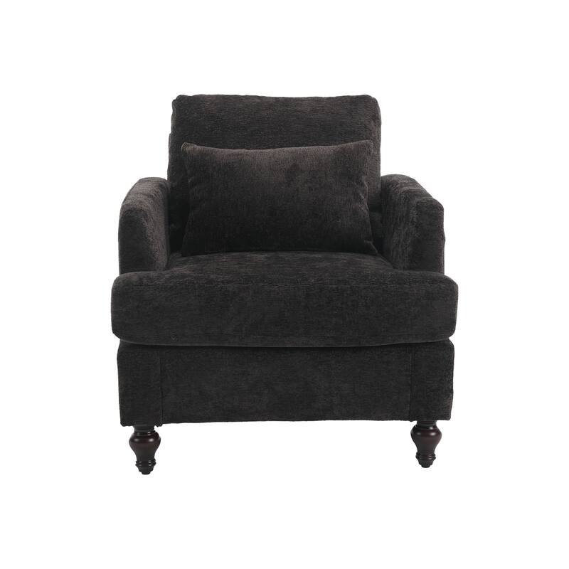 Wood Frame Armchair, Modern Accent Chair Lounge Chair for Living Room