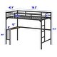 preview thumbnail 7 of 5, Twin Metal Loft Bed with Desk, Ladder and Guardrails,bookdesk under bed , Black