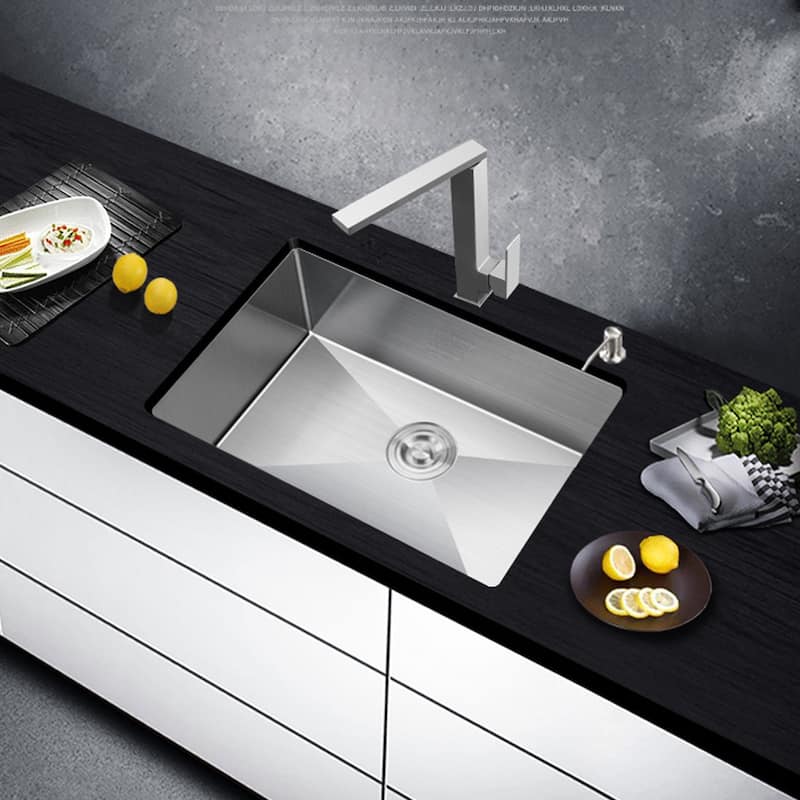 CB HOME 32'' PRO Undermount Single Bowl Stainless Steel Kitchen Sink with Roll Up Rack - 32''X19''X10''