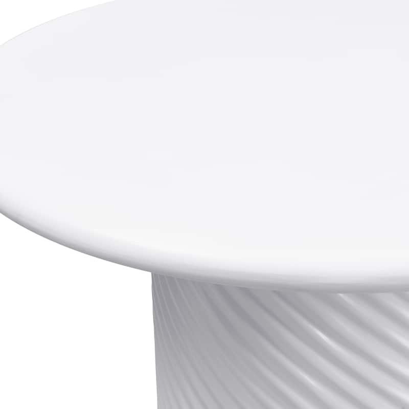 Christopher Knight Home - Aurelia Modern Outdoor Ribbed Base Dining Table - White All-Weather MGO Patio Table