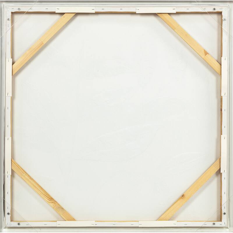 Canvas Wall Art Wood Frame Hand Painted Leaf Design - 40" Multi