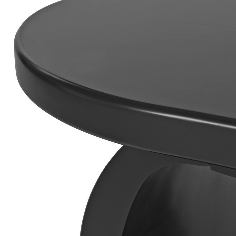 39.3"*23.6" Modern Cloud Coffee Table with 1.5" Thick Tabletop, Cream Style Irregular End Table with Curved Legs