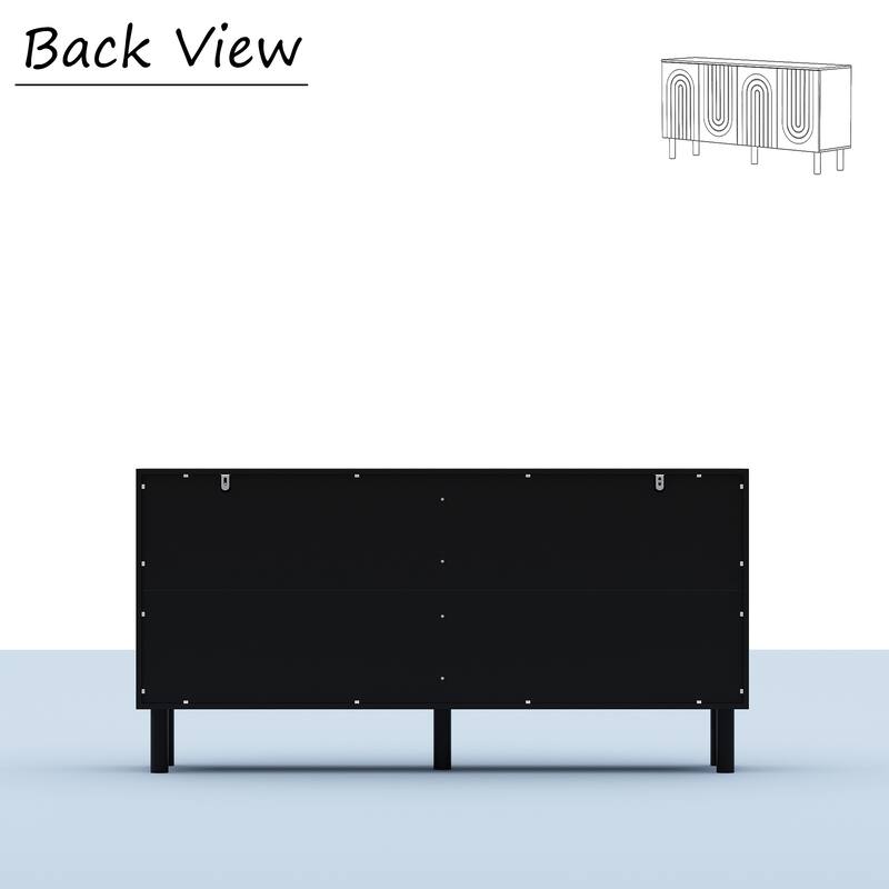 White Sideboard Bookcase Kitchen Cabinet Buffet Credenza End Table Whie/Black