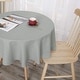 preview thumbnail 19 of 28, Tablecloth Solid Faux Linen Water Resistant Table Cover 54 Inch Round - Grey