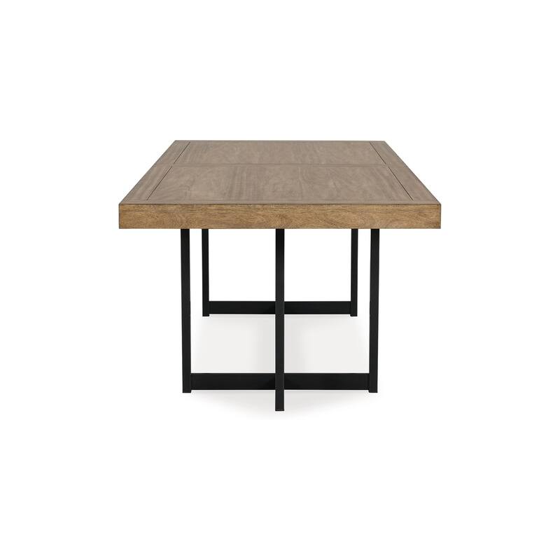 Myka Dining Table, Extension Leaf, Rectangular Brown Wood 80-98 Inch