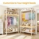 preview thumbnail 7 of 6, Heavy Duty Rolling Clothes Rack with Wheels, 693LBS Capacity Freestanding Garment Rack with Adjustable Shelves Rods