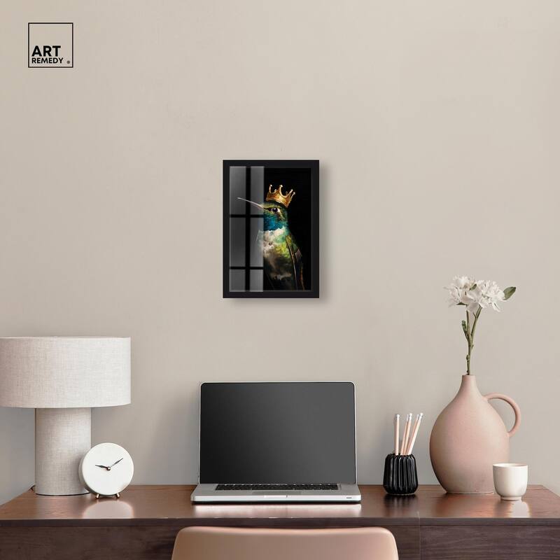 Crowned Azure Bird I Shadowbox by Art Remedy
