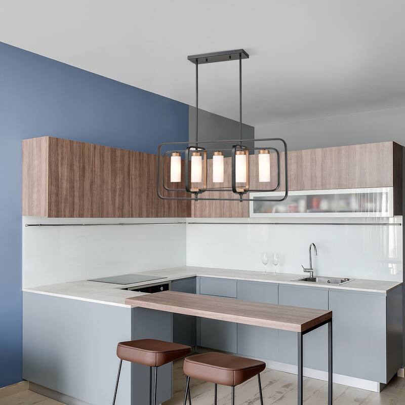 Light Society Rex Chandelier - Black/Gold/Opal