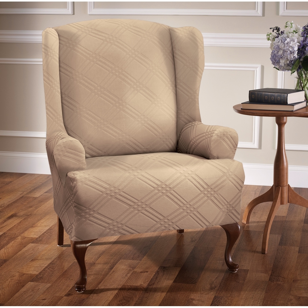 Stretch sensations newport sales wing chair stretch slipcover