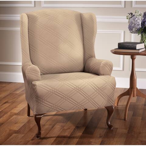 Stretch Sensations Stretch Double Diamond Wing Chair Slipcover - wing chair