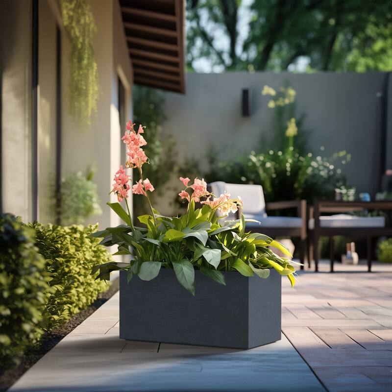 Tall Concrete Rectangle Plant Boxes / Large Indoor and Outdoor Flower Planters
