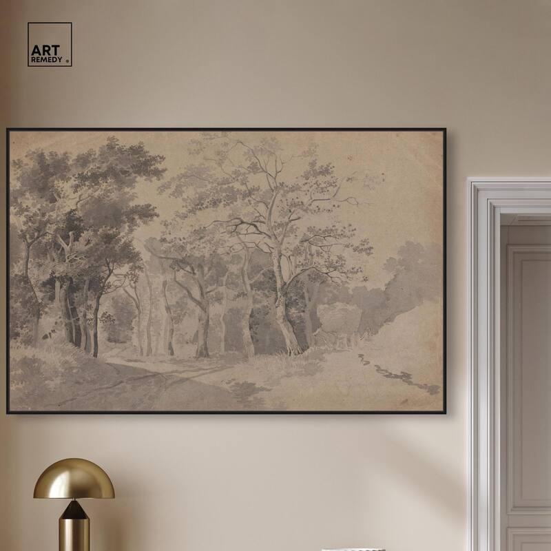 Grove with Road and Haycart Canvas by Art Remedy