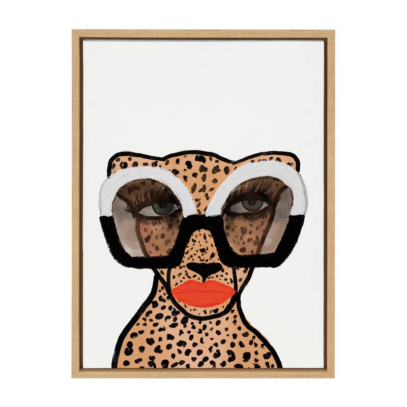 Kate and Laurel Sylvie Cheetah 4 Framed Canvas By Kendra Dandy
