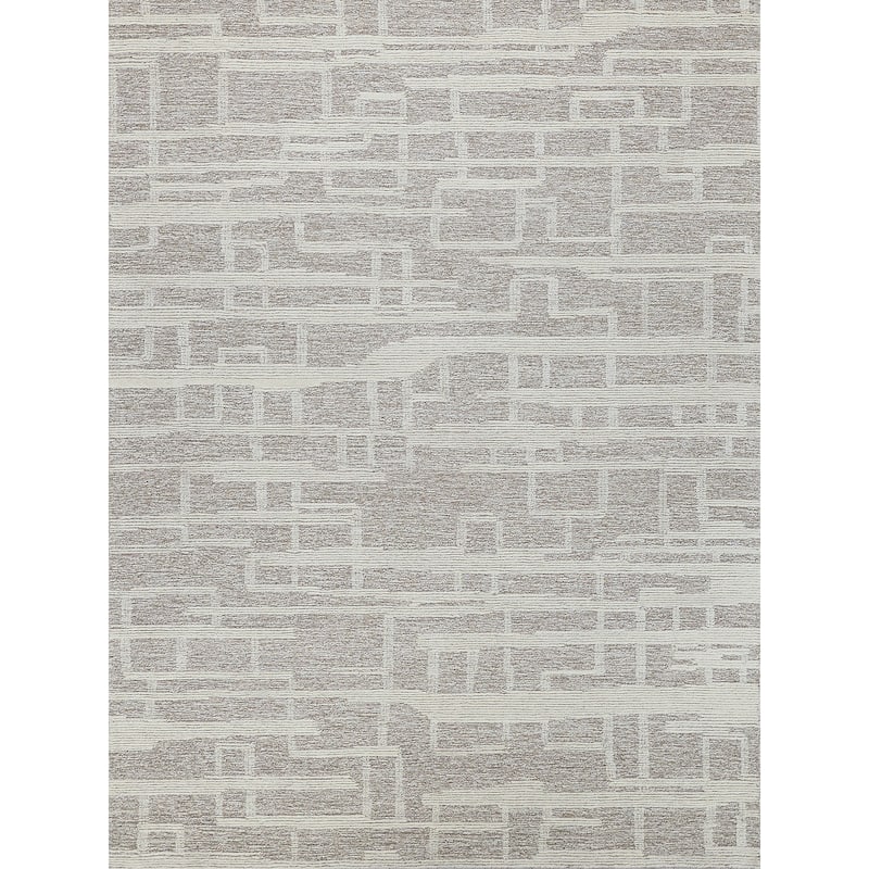Exquisite Rugs Park City Handmade Hand-tufted New Zealand Wool on Canvas Beige/Ivory Area Rug