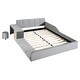 preview thumbnail 21 of 88, Velvet Upholstered Platform Bed Mother & Child Grounded Bed
