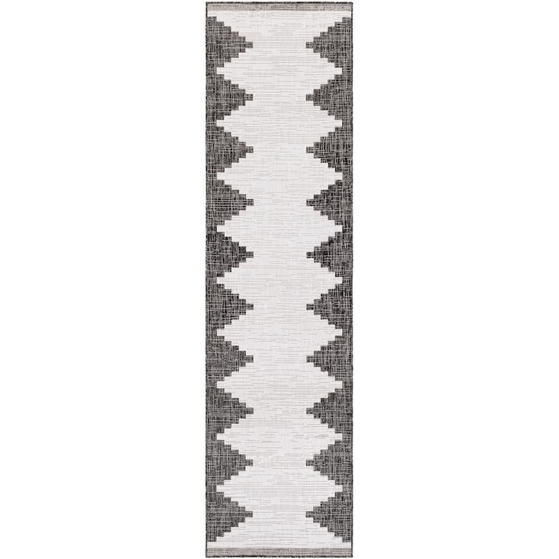 Artistic Weavers Aleida Indoor/Outdoor Modern Area Rug - 2'7" x 10' Runner - Charcoal