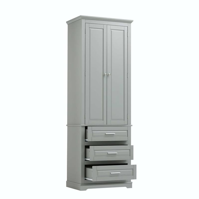 Bathroom Tall Storage Cabinet with Three Drawers
