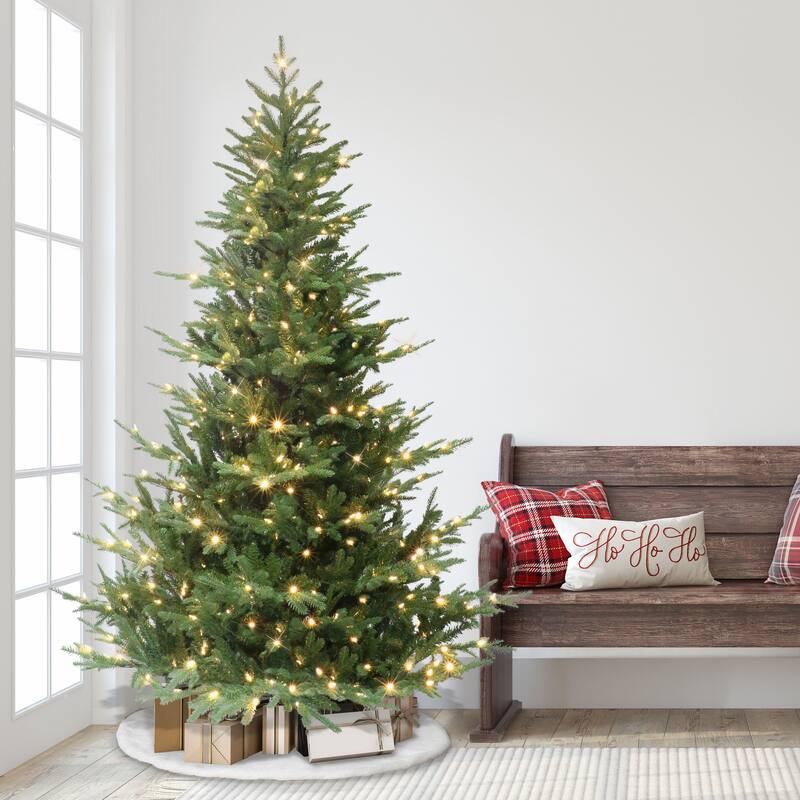 Puleo International 7.5' Pre-Lit Sacramento Fir Artificial Christmas Tree