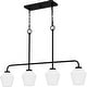 preview thumbnail 1 of 5, Nielson Four Light Linear Chandelier Matte Black