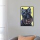preview thumbnail 6 of 10, iCanvas "Expressive Schnauzer On Yellow" by Hippie Hound Studios Framed