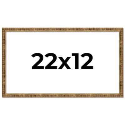 22x12 Frame Black Real Wood Picture Frame Kingsley Gold Distressed Photo Frame with UV Acrylic Foam Board Backing &
