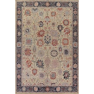 Floral Sultanabad Ziegler Large Area Rug Hand-Knotted Wool Carpet - 9 ...