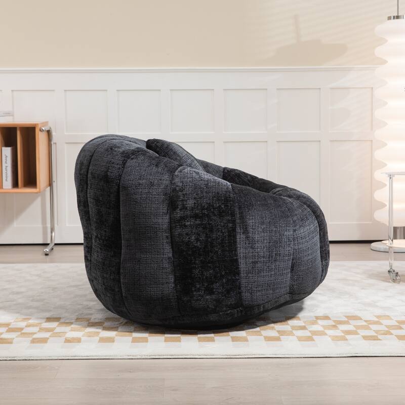 Modern Chenille 2-Seater Bean Bag Chair with 2 Pillows