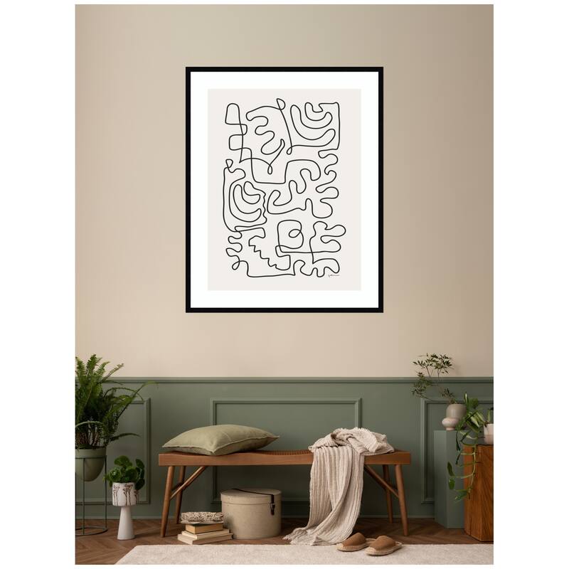 Kate and Laurel Connected Lines by Gabrielly Guedes Framed Wall Art Print