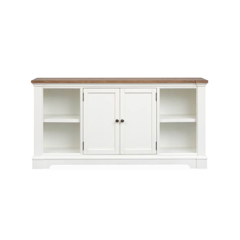 Magnussen Home Kingston Whisper White And Cerused Nutmeg Credenza - 68''W x 18''D x 34''H