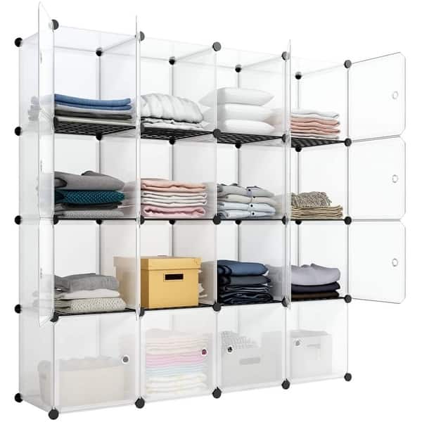 Shop 16 Cube Storage Cube Shelving Bookcase Bookshelf Organizing Closet On Sale Overstock 32054945