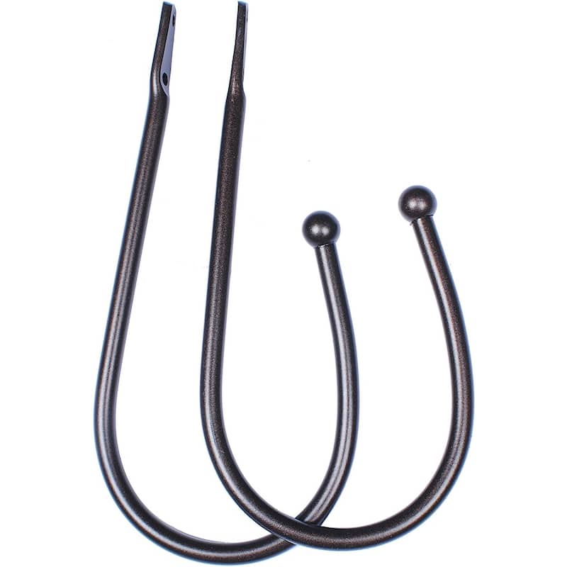 2 Pcs Curtain Holdback for Curtains Wall Mounted Metal Drapery Hook for Door Window Treatment- By Deco Window