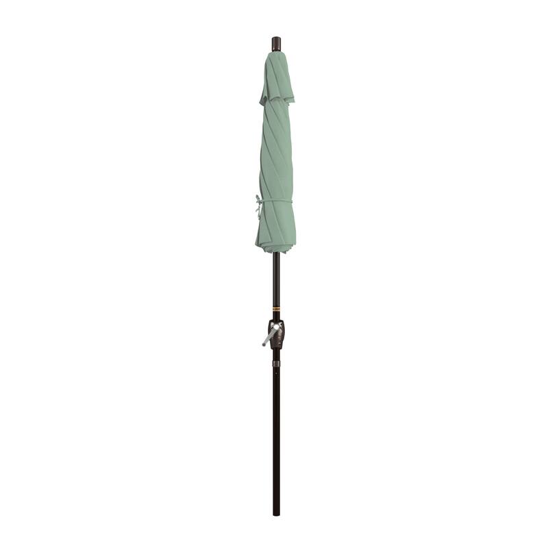 California Umbrella 7.5' Rd. Aluminum Patio Umbrella, Crank Lift with Push Button Tilt, Bronze Finish, Pacifica Fabric