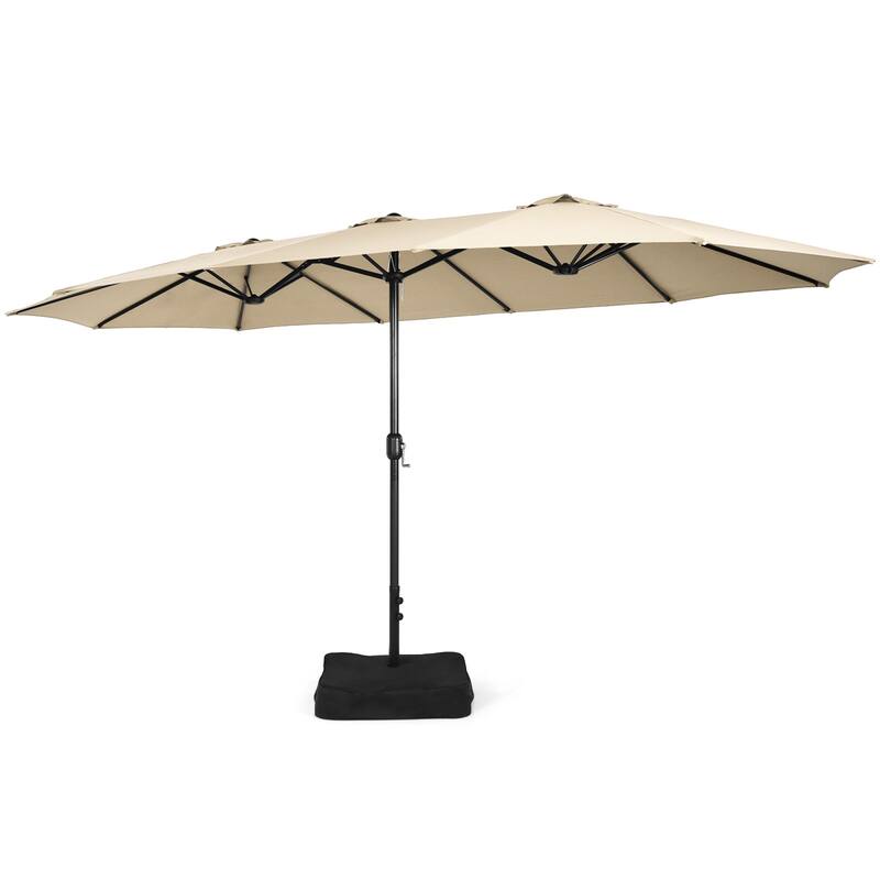 Gymax 15 ft Double-Sided Patio Twin Umbrella Extra-Large Market