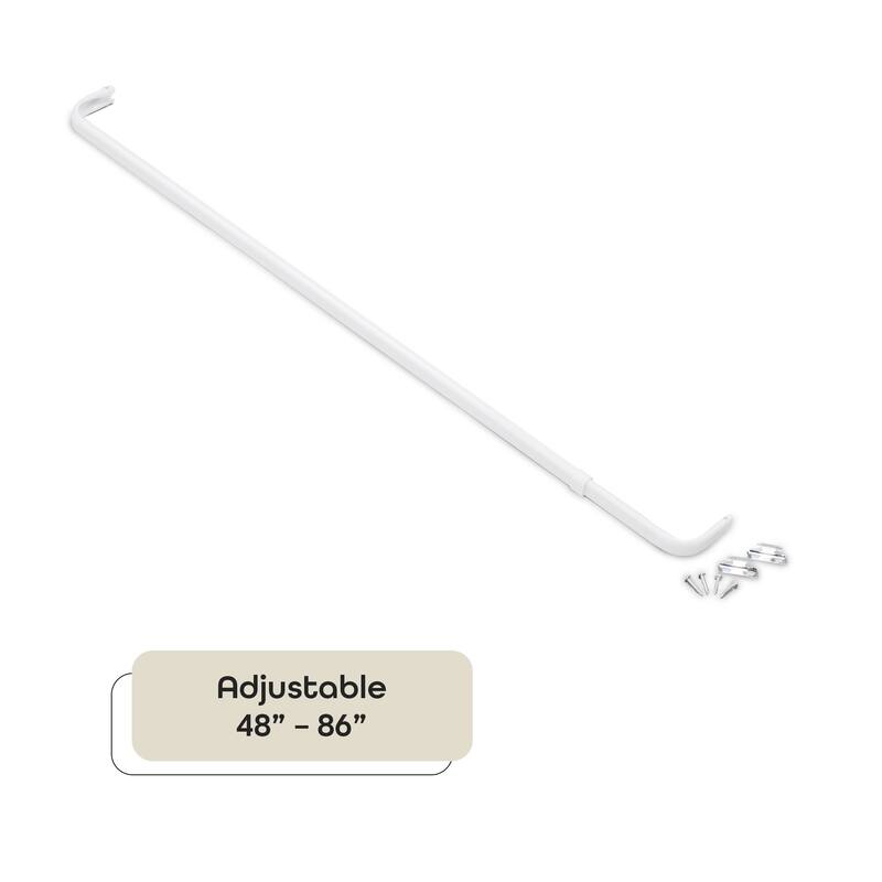 ACHIM Fantasia Single Curtain Rod 2.5" Projection - White
