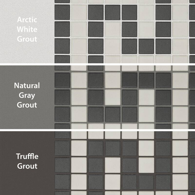 Merola Tile Gotham 1" Greek T Border Unglazed Black and White 7-3/4" x 8-3/4" Porcelain Floor and Wall Tile