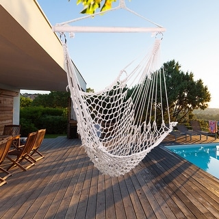 Outdoor Cotton Hanging Rope Air/Sky Chair Swing beige