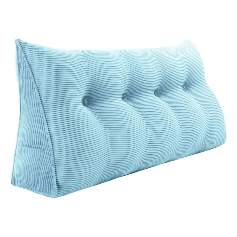 WOWMAX Large Reading Wedge Headboard Pillow for Bed Rest Back Support - Full - Sky Blue