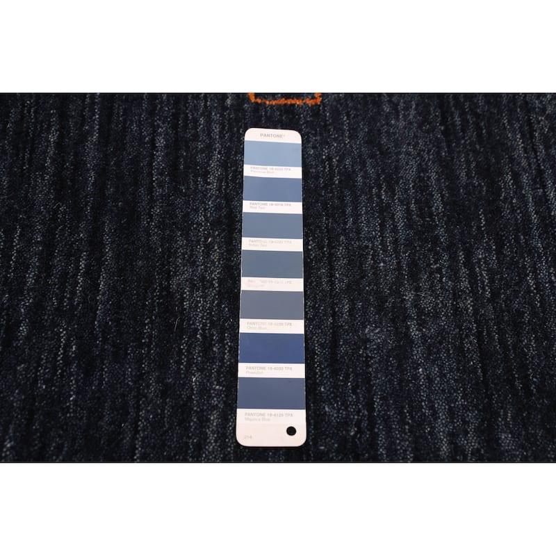 ECARPETGALLERY Hand Loomed Kashkuli Gabbeh Navy Wool Rug - 6'7 x 8'1