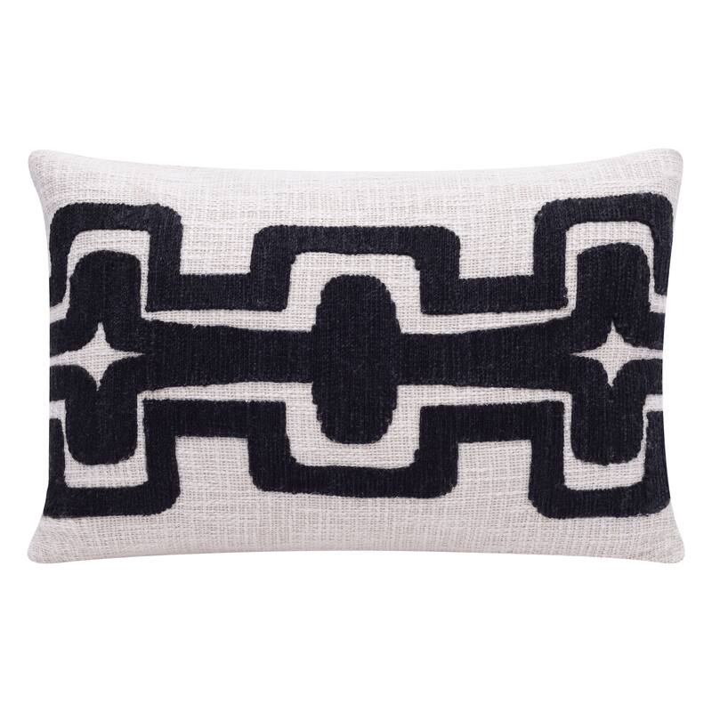 Sevita Stacy Garcia Contemporary Geometric Indoor Throw Pillow - 16" x 24" - Onyx/ivory