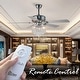 preview thumbnail 23 of 36, 52" Modern Indoor Reversible Crystal Drum Ceiling Fan with Remote Control and Light Kit Chrome