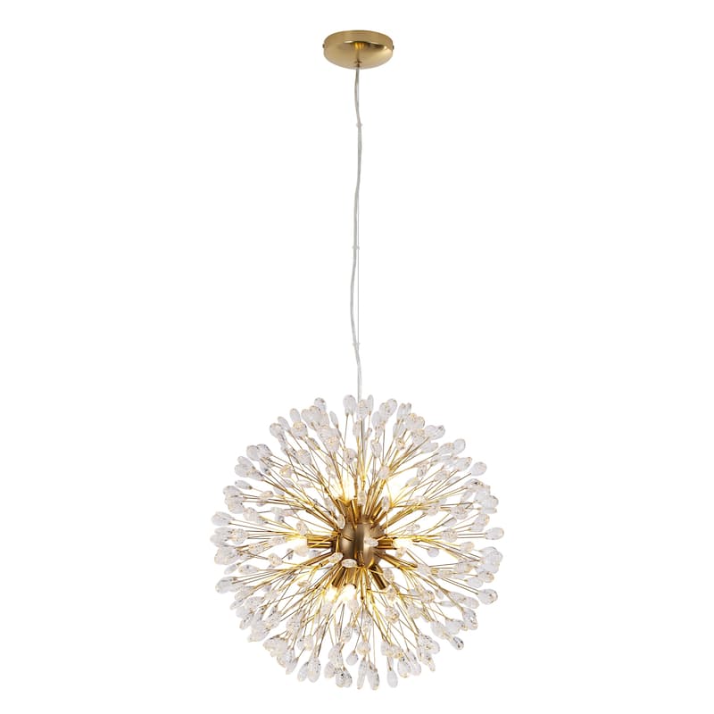 9/12-Light Modern Glam Linear Sputnik Starburst Beaded Crystal Chandelier Firework Kitchen Island Pendant