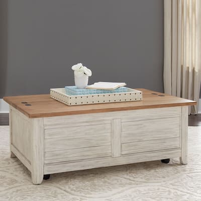 Farmhouse Reimagined Antique White with Chestnut Storage Trunk