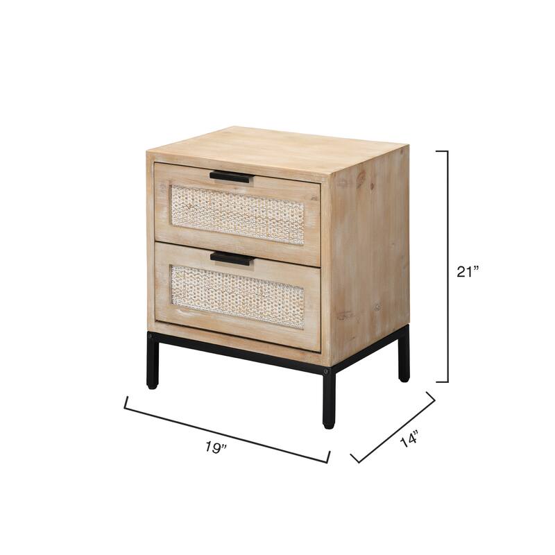 Alden Décor Ian 2 Drawer Side Table