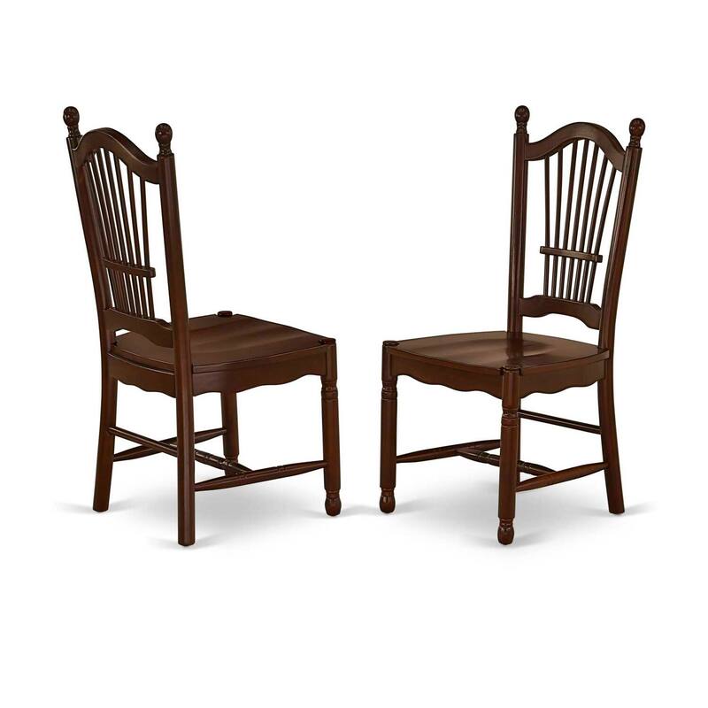 HomeStock 7-Piece Rectangle Mahogany Finish Solid Wood Top Dining Table with 6 Chairs with Lattice Back