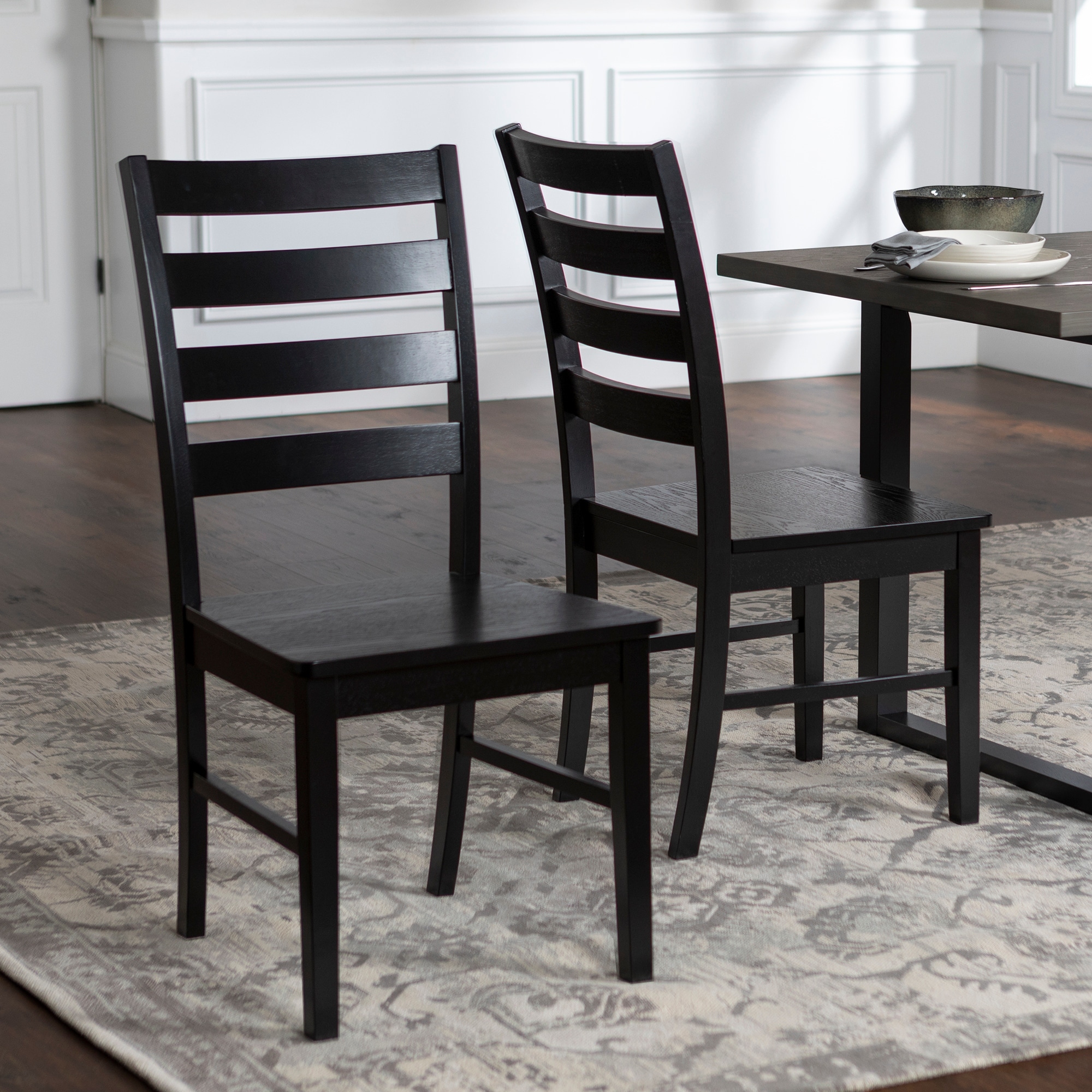 Shop Black Friday Deals On Wood Ladder Back Dining Side Chairs Set Of 2 Overstock 17181588